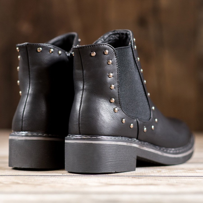 SHELOVET Bottes Avec Strass le noir 1 SHELOVET Bottes Avec Strass le noir 1