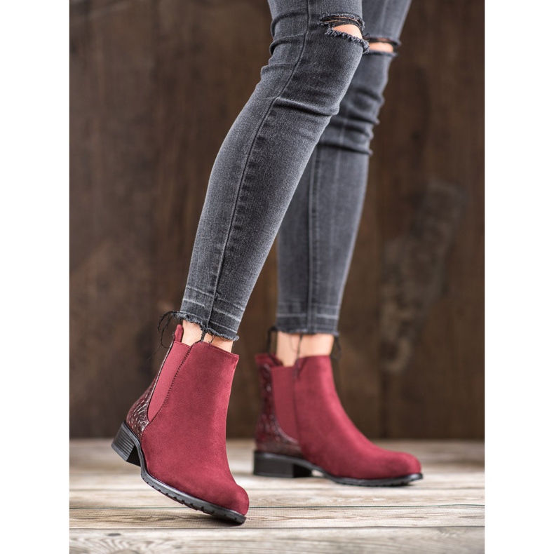 Erynn Bottines Jodhpur Maroon Imprimé Serpent rouge 1 Erynn Bottines Jodhpur Maroon Imprimé Serpent rouge 1