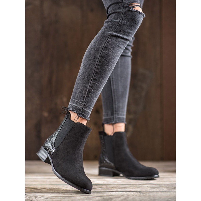 Erynn Bottines Jodhpur noires Imprimé serpent 2