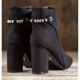 SHELOVET Bottes Avec Cubic Zirconia le noir 2