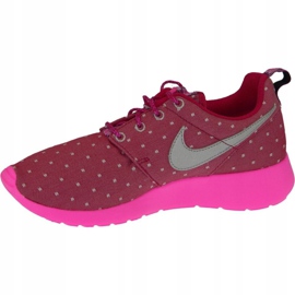 Nike Rosherun Print Gs W 677784-606 chaussures rose 2