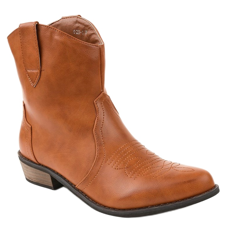 Bottes marron sur le poste des bottes de cowboy 928-1 brun 1