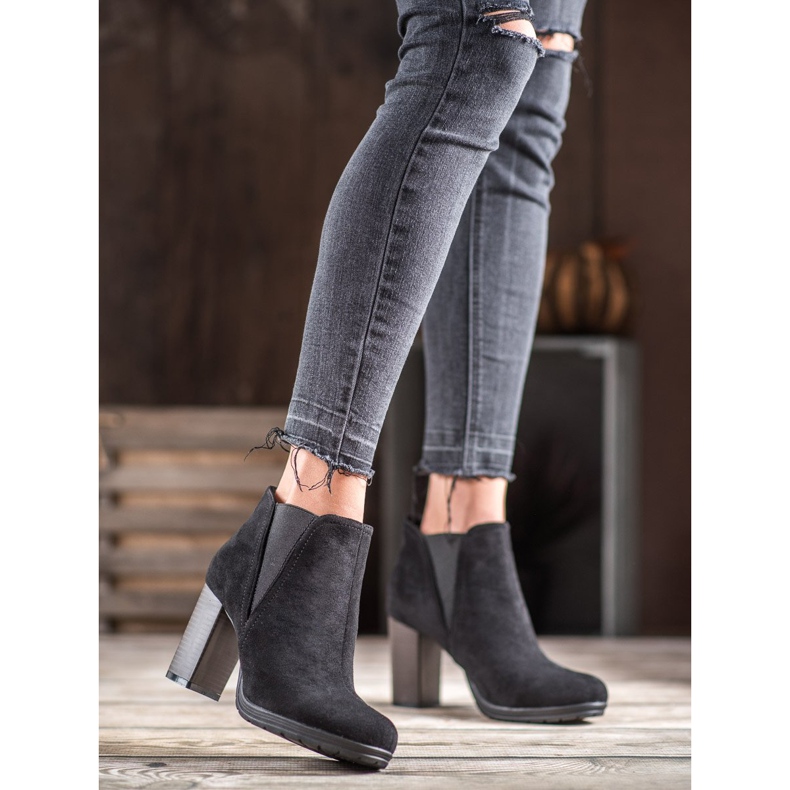 SHELOVET Bottines à enfiler sur un poteau noir 1