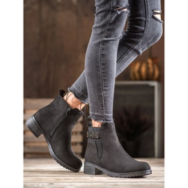 Super Me Bottes en daim à la mode le noir 1