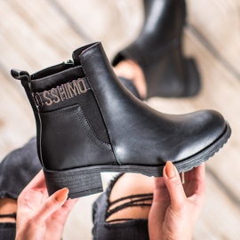 Super Me Bottes à la mode en cuir écologique le noir 5
