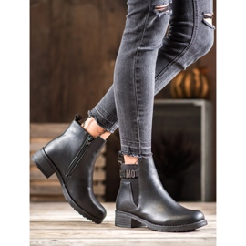 Super Me Bottes à la mode en cuir écologique le noir 1