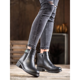 Super Me Bottes à la mode en cuir écologique le noir 2