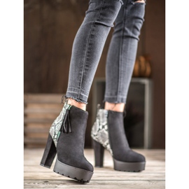 Weide Bottes plateforme à imprimé serpent noir 1