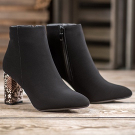 Weide Bottines en daim à imprimé serpent le noir 3