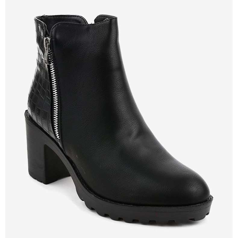 Bottines noires sur le poteau LL27 le noir 1