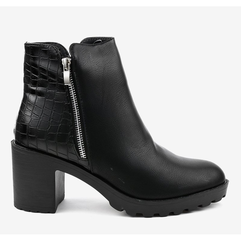 Bottines noires sur le poteau LL27 le noir 2