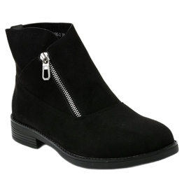 Bottines plates noires, bottines Chelsea isolées 20195-2 le noir 1