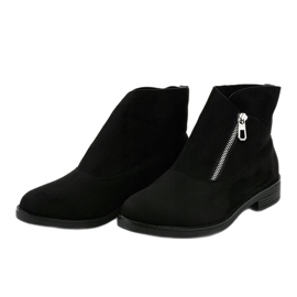 Bottines plates noires, bottines Chelsea isolées 20195-2 le noir 2