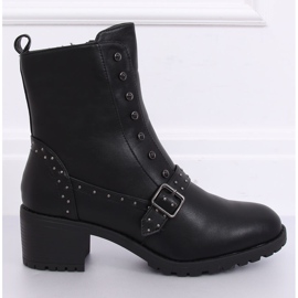 Bottines noires à talons larges noir 1003-1 Noir le noir 2