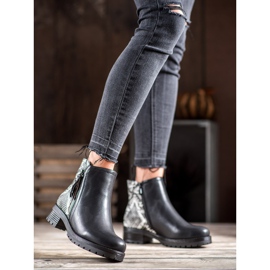 SHELOVET Travailleurs sur la plate-forme Snake Print noir 1