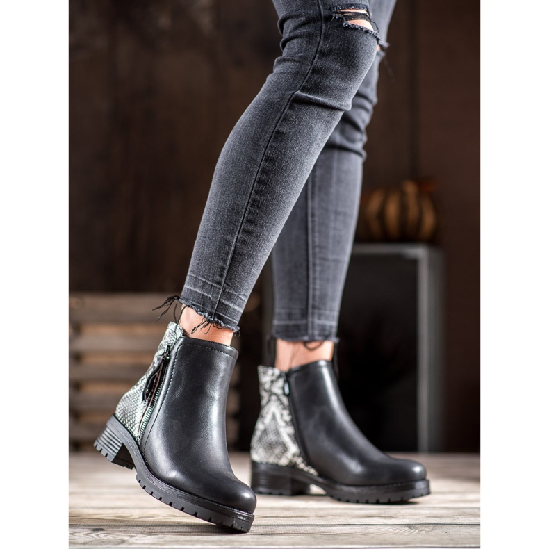 SHELOVET Travailleurs sur la plate-forme Snake Print noir 1