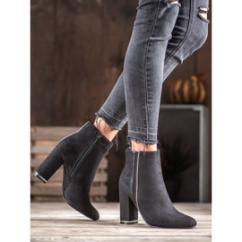 Erynn Bottines en daim avec ceinture décorative le noir 5