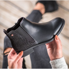 SHELOVET Bottines noires sur une fermeture éclair le noir 1 SHELOVET Bottines noires sur une fermeture éclair le noir 1