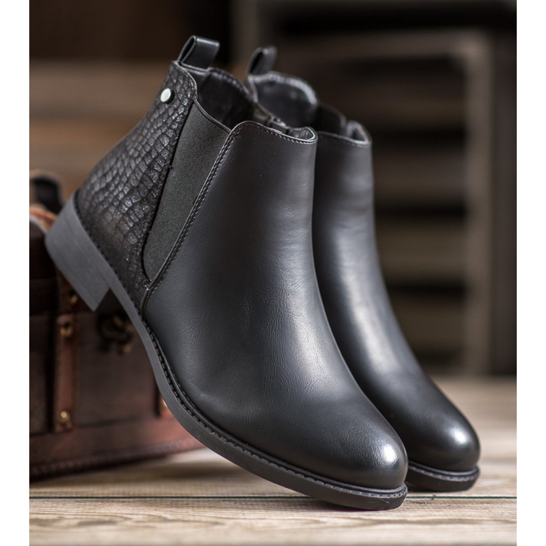 SHELOVET Bottines noires sur une fermeture éclair 2