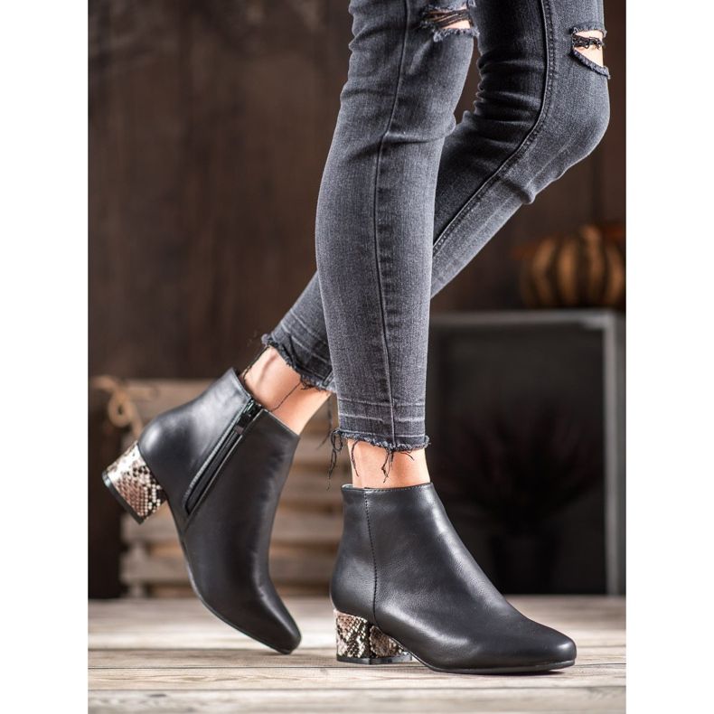 Weide Bottes élégantes à imprimé serpent noir multicolore 2