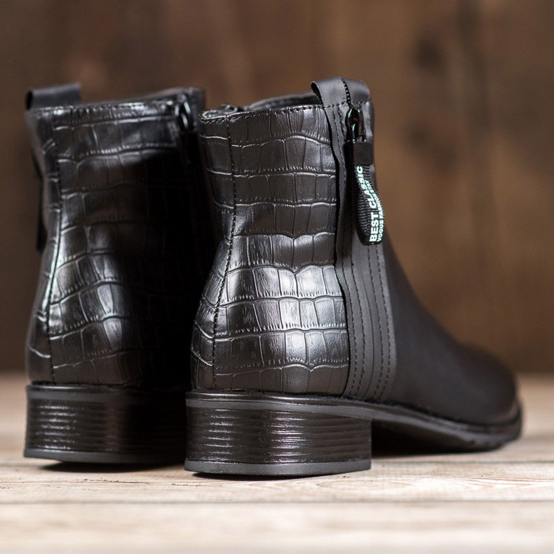 Erynn Bottes avec fermeture éclair décorative le noir 1