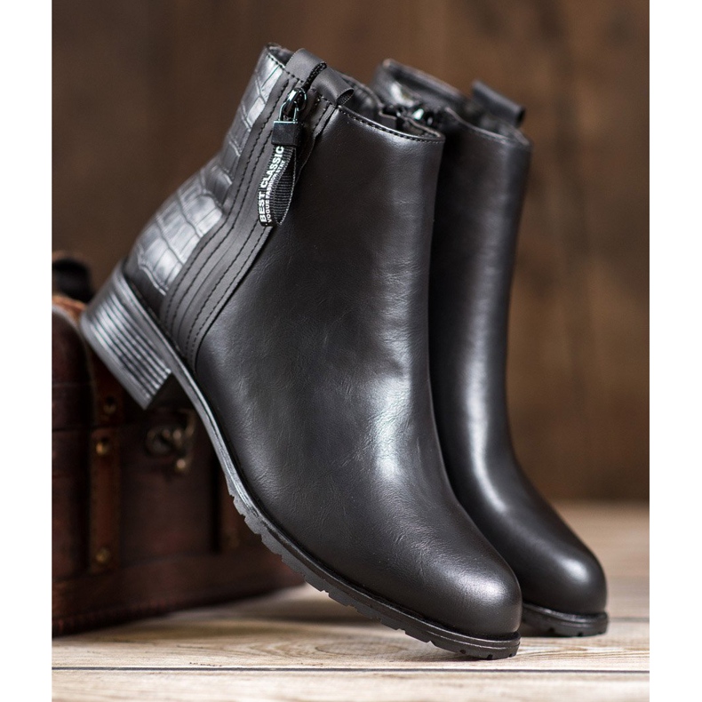 Erynn Bottes avec fermeture éclair décorative le noir 2