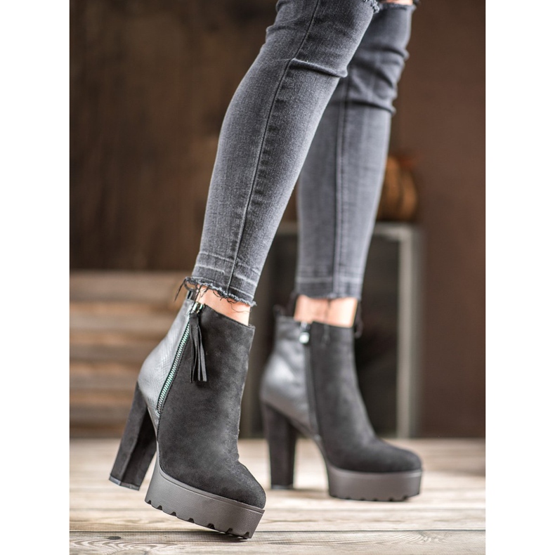 Weide Bottes chaudes sur la plateforme noir 1