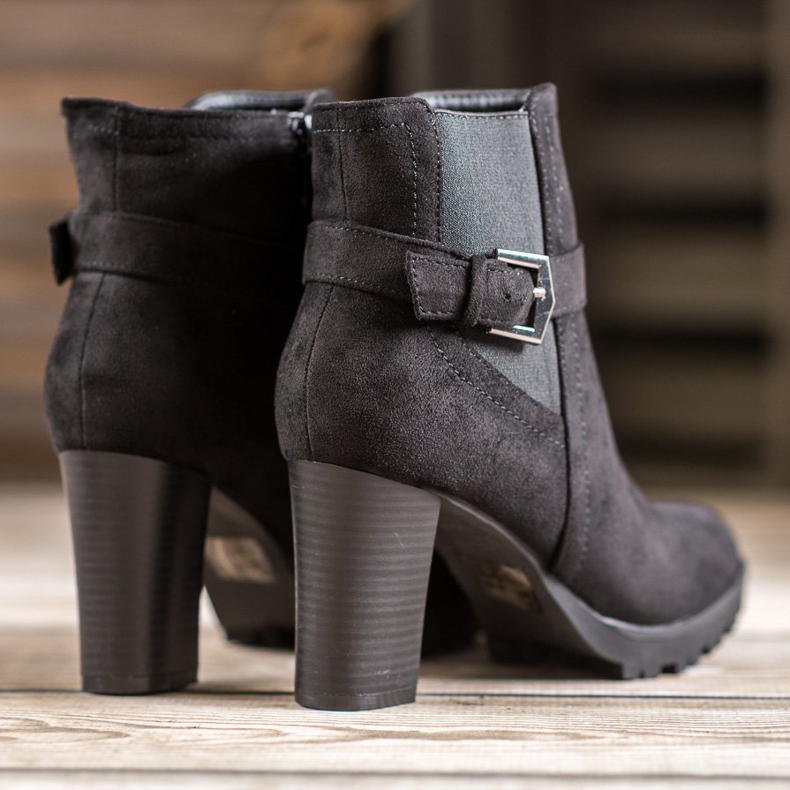 SHELOVET Bottines en daim sur la plate-forme le noir 2