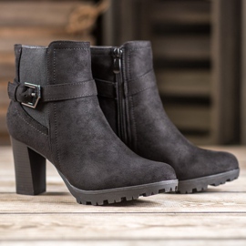 SHELOVET Bottines en daim sur la plate-forme le noir 3