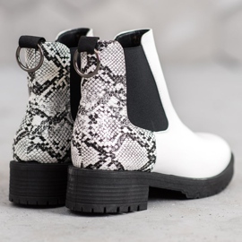 Erino Bottines Chelsea hautes imprimé serpent blanche 2 Erino Bottines Chelsea hautes imprimé serpent blanche 2