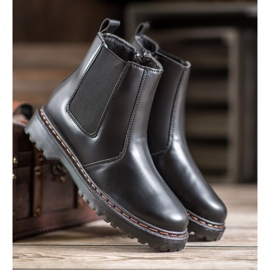 SHELOVET Bottines Chelsea sur la plateforme noir 1