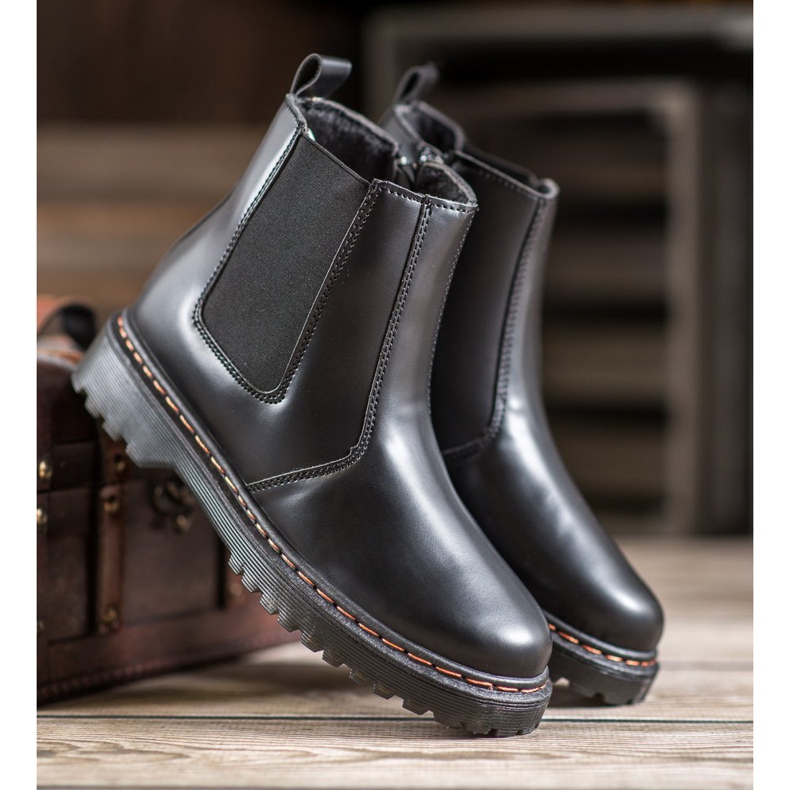 SHELOVET Bottines Chelsea sur la plateforme le noir 1