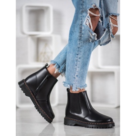 SHELOVET Bottines Chelsea sur la plateforme le noir 2