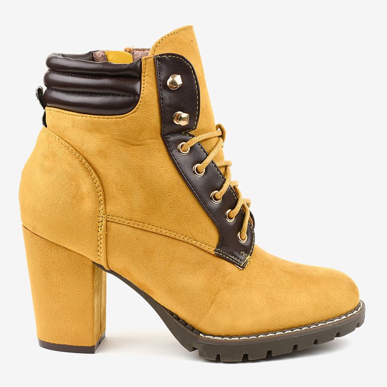Bottines en daim jaune 995-37 2