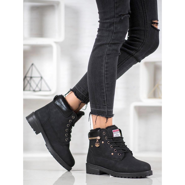 SHELOVET Trappeurs avec serrure ornée le noir 1