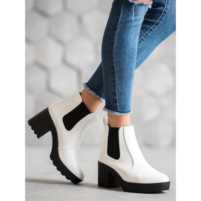 Weide Bottes Chelsea à la mode blanc 1