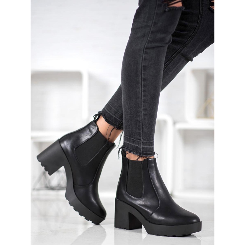 Weide Bottes Chelsea à la mode le noir 1