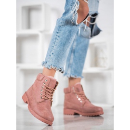 SHELOVET Trappeurs roses avec fourrure 1