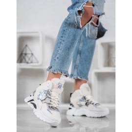 Bella Paris Baskets à effet holo blanc multicolore 1