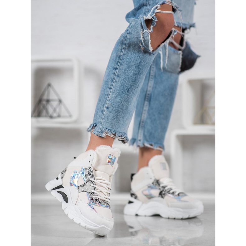 Bella Paris Baskets à effet holo blanc multicolore 1