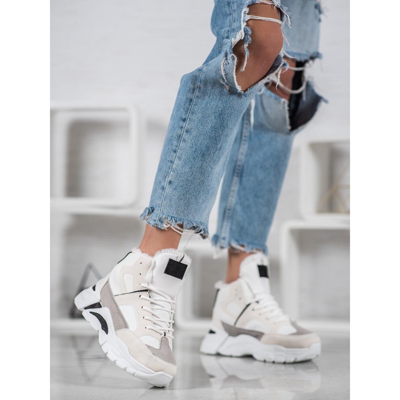 Bella Paris Baskets Avec Fourrure blanc multicolore 1