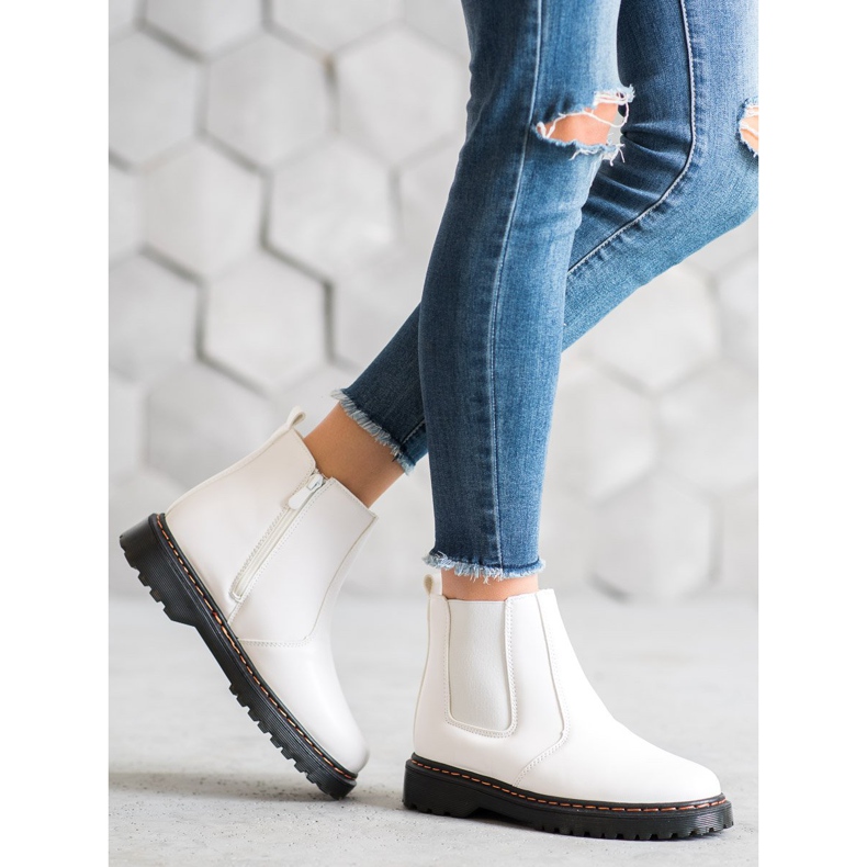 SHELOVET Bottines Chelsea sur la plateforme blanche 2