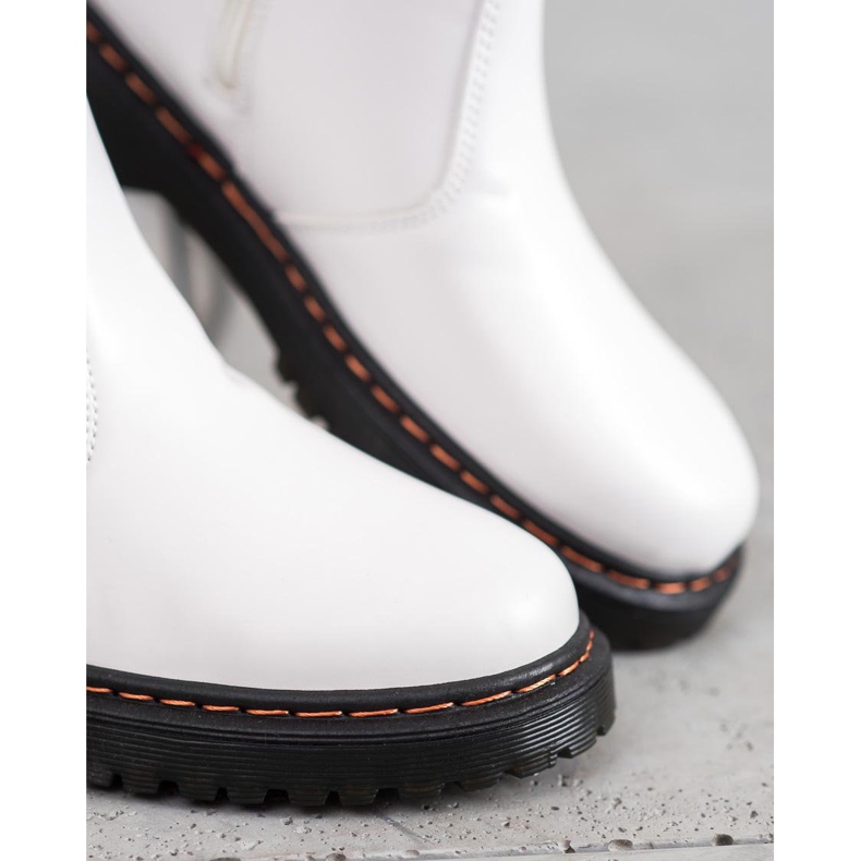 SHELOVET Bottines Chelsea sur la plateforme blanc 1
