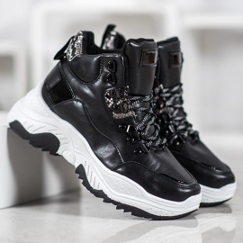 Bella Paris Baskets à lacets à la mode noir 2