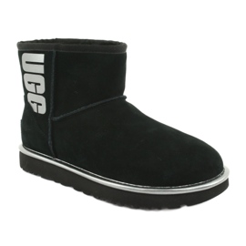 Ugg Classic Mini Ugg Rubber Logo W 1110087-BMT Chaussures le noir gris 1