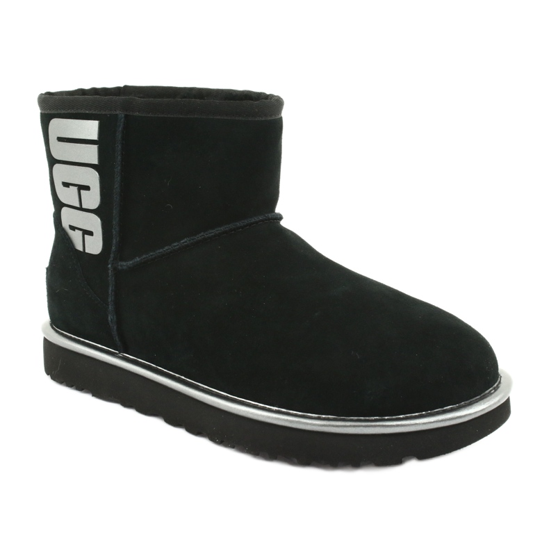 Ugg Classic Mini Ugg Rubber Logo W 1110087-BMT Chaussures noir gris 1