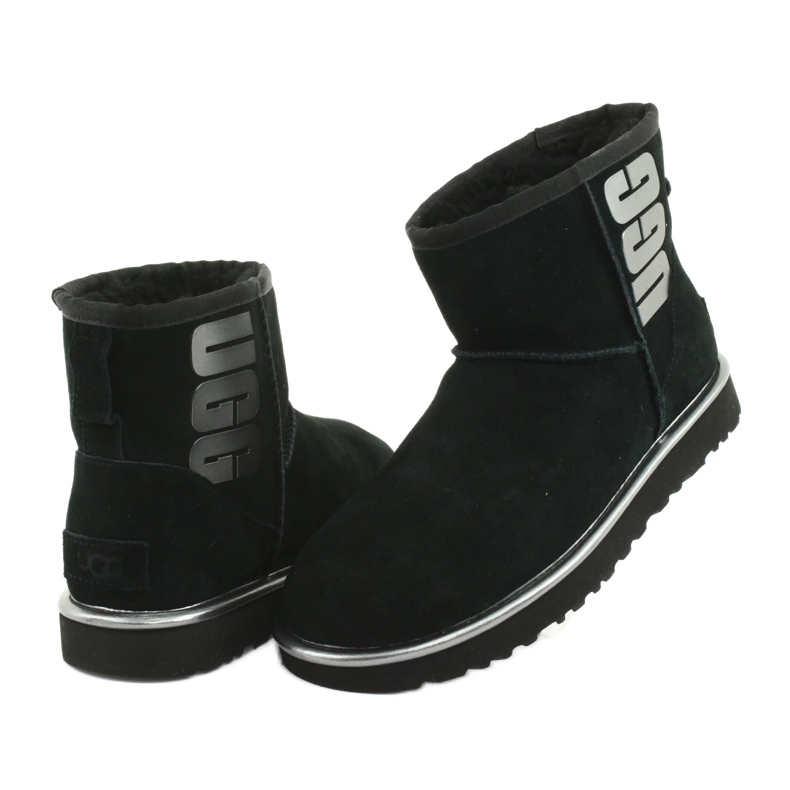 Ugg Classic Mini Ugg Rubber Logo W 1110087-BMT Chaussures noir gris 3