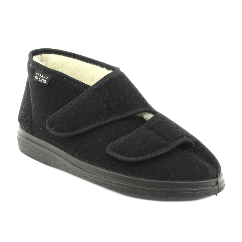 Dr.Orto Befado chaussons chauds pour hommes avec Velcro, pu 986M011, noir 1