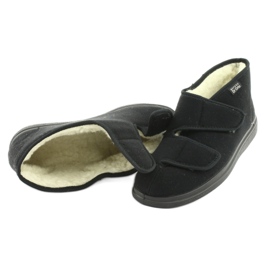 Dr.Orto Befado chaussons chauds pour hommes avec Velcro, pu 986M011, noir le noir 4