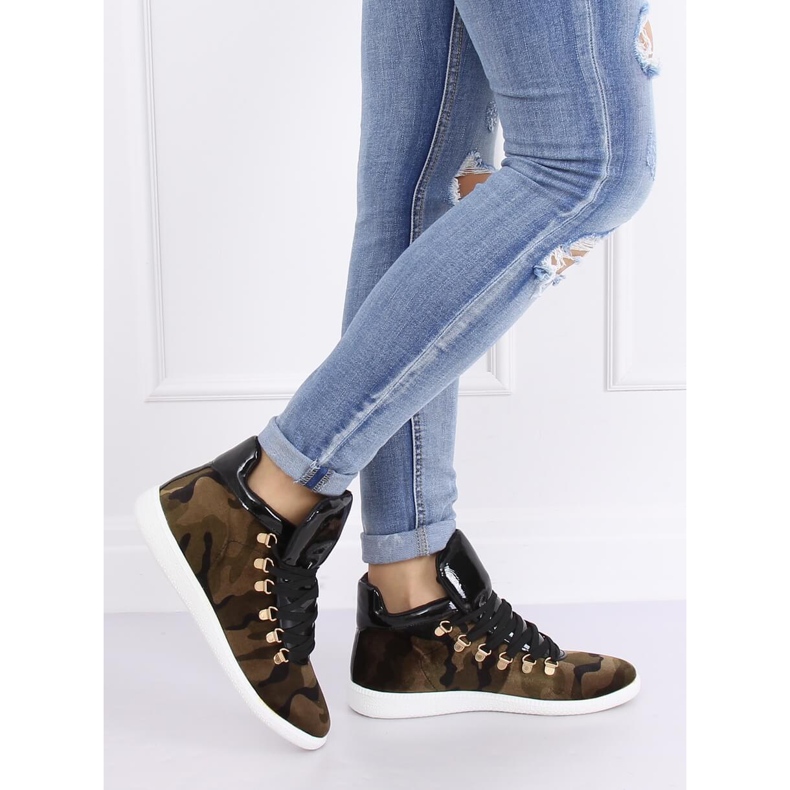 Baskets en velours K1834206 Camouflage multicolore vert 1